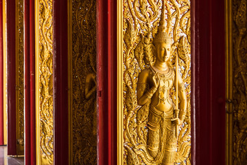 Monument of golden buddha,Temple Thailand.