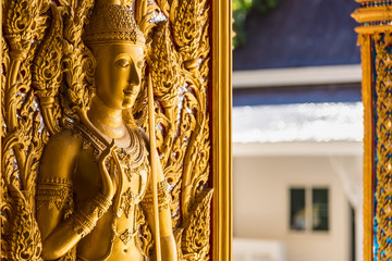 Monument of golden buddha,Temple Thailand.