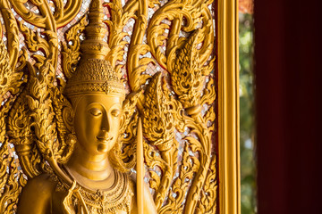 Fototapeta na wymiar Monument of golden buddha,Temple Thailand.