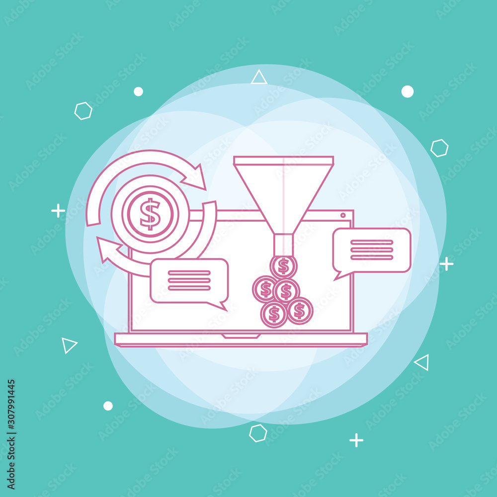 Poster conversion rate optimization business info graphics. concept of line icon