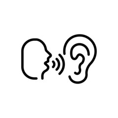 Black line icon for whisper 