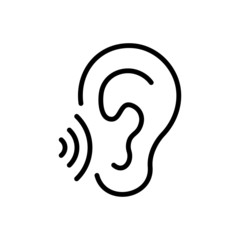 Black line icon for whisper 