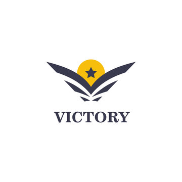 wing, military logo template design vector illustration
