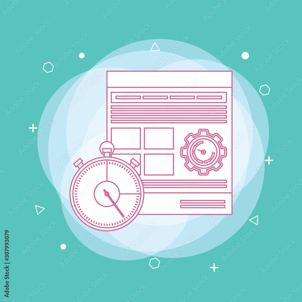 Aufkleber web optimization concept with white background. concept of line icon