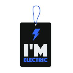Dark tag with flash and text
