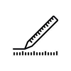 Black line icon for measurement 