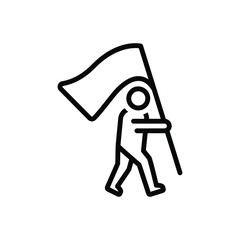 Black line icon for independent 