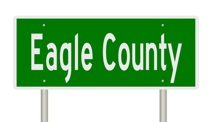 Rendering of a 3d green highway sign for Eagle County