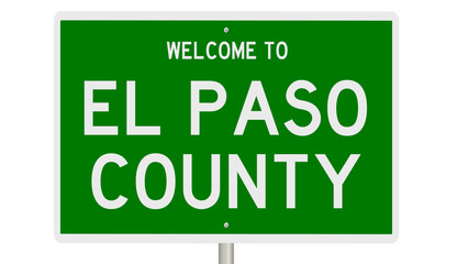 Rendering of a 3d green highway sign for El Paso County