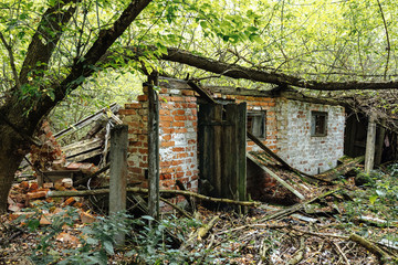 Abandoned house in the exclusion zone in Chernobyl, Ukraine