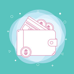 Wallet icon vector illustration flat style. Concept of line icon