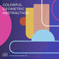 Trendy abstract design template with colourful geometric shapes. Applicable for covers, posters, brochures, flyers, presentations, banners. 