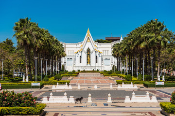 Uthai Thani, Thailand - November, 30, 2019 : Golden pagoda against blue sky at Wat Tha Sung in...