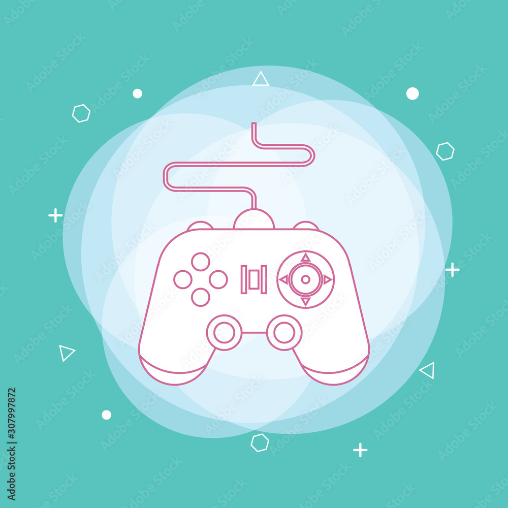 Poster game controller icon. logo element illustration.game controller design. concept of line icon