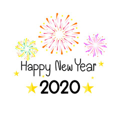 Fototapeta na wymiar 2020 Happy New Year background. Vector illustration