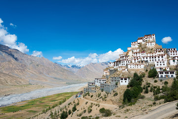Obraz premium Himachal Pradesh, India - Sep 01 2019- Key Monastery in Spiti, Himachal Pradesh, India.