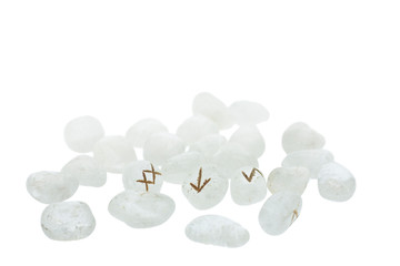 Crystalline runes isolated on a white background