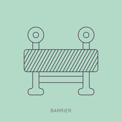 Road barrier icon. Element of firefighter shop for advertising signs