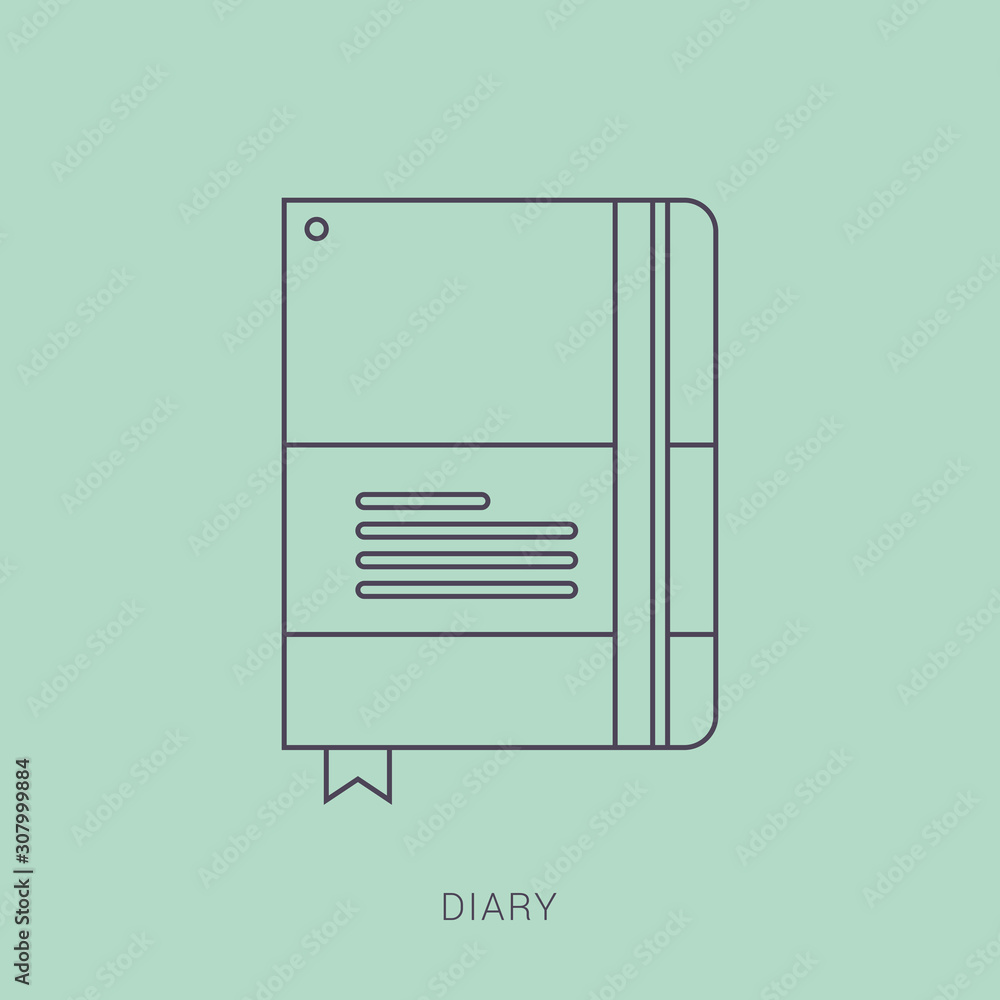 Poster diary. realistic vector notebook icon