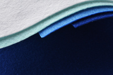 フェルトで作った青のグラデーション