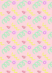 ファンシー　レトロ　80年代　パターン　背景