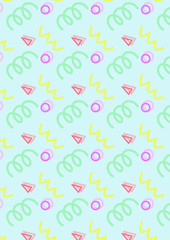 ファンシー　レトロ　80年代　パターン　背景