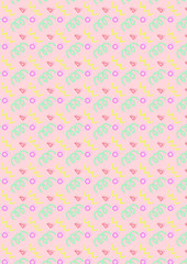 ファンシー　レトロ　80年代　パターン　背景