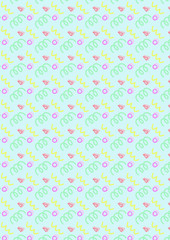 ファンシー　レトロ　80年代　パターン　背景