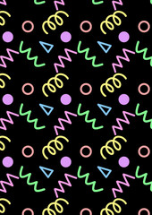 ファンシー　レトロ　80年代　パターン　背景