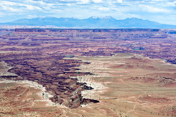 View from the Mesa Arch trail in Canyonlands National Park