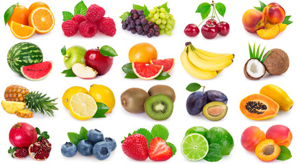 Collection of fresh fruits and berries