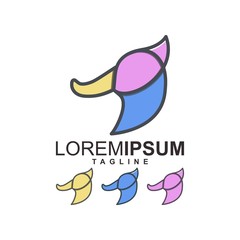 colorful duck logo design vector