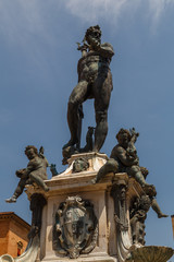 Obraz premium BOLOGNA / ITALY - JULY 2015: Fountain details in the historic centre of Bologna, Italy