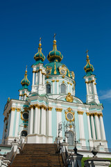 Fototapeta na wymiar St Andrew’s Church in Kiev, Ukraine