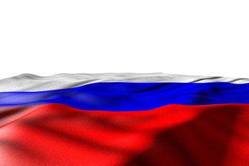 cute any holiday flag 3d illustration. - mockup illustration of Russia flag lay with perspective view isolated on white with space for content