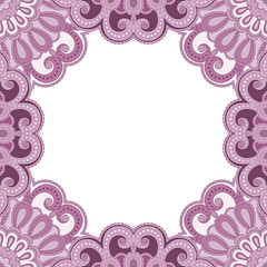 Obraz na płótnie Canvas Abstract floral decorative frame for greeting card or invitation in ethnic style