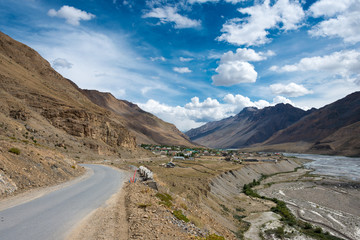 Himachal Pradesh, India - Sep 01 2019 - Spiti Valley in Spiti, Himachal Pradesh, India.