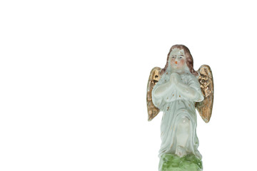 Porcelain angel isolated on a white background