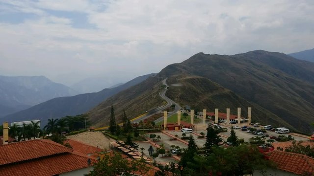SANTANDER, COLMBIA - MARCH 2018: Chicamocha National Park, also known as Panachi, a Colombian national natural.The site is a tourist attraction due to is landscape & the variety of outdoor activities