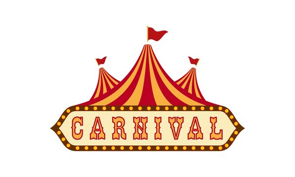 Carnival circus sign fun amusement performance logo vector