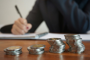 Money in finance accounting. Saving money concept.