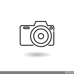 Camera icon isolated on white background. Vector illustration