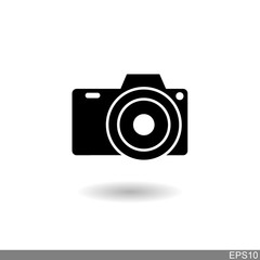 Camera icon isolated on white background. Vector illustration