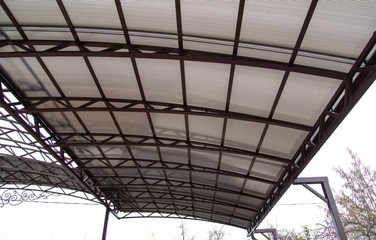 The metal structure of the canopy