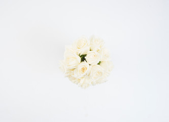 Fototapeta na wymiar White roses isolated on white background