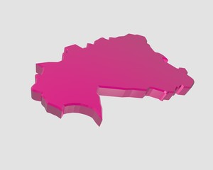 "3D rendering" illustration of country map of burkina faso