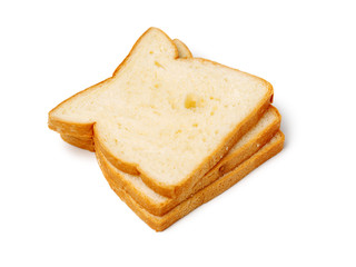 sliced bread on white background
