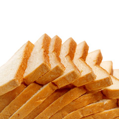 sliced bread on white background