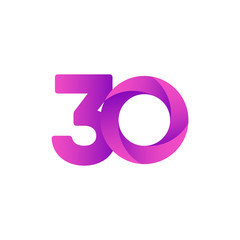 Obraz premium 30 Years Anniversary Celebration Purple Vector Template Design Illustration