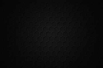Honeycomb Grid tile random background or Hexagonal cell texture. in color black or dark or gray or grey with difference border space. And vignette dark border shadow.